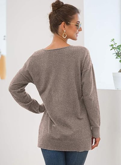 Women's Lightweight V-Neck Batwing Sleeve Knit Sweater