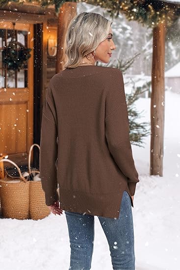 Women's V-neck pullover sweater