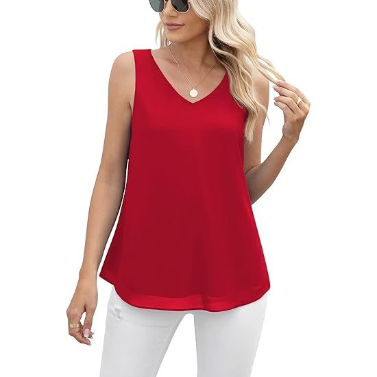 Women's Summer Sleeveless Chiffon Casual Tops