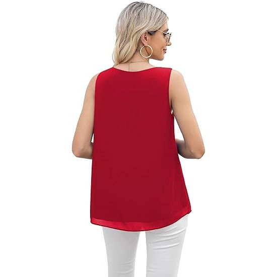 Women's Summer Sleeveless Chiffon Casual Tops